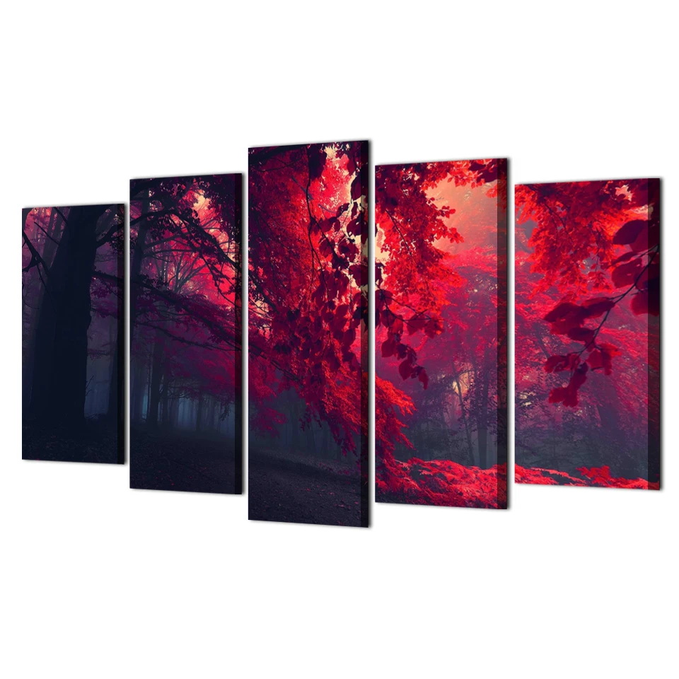 HD Print 5 Pieces Canvas Art Red Forest Painting Modular Framed Canvas Home Decor Poster For Living Room Free Shipping Abooly
HD Print 5 Pieces Canvas Art Red Forest Painting Modular Framed Canvas Home Decor Poster For Living Room Free Shipping Abooly
