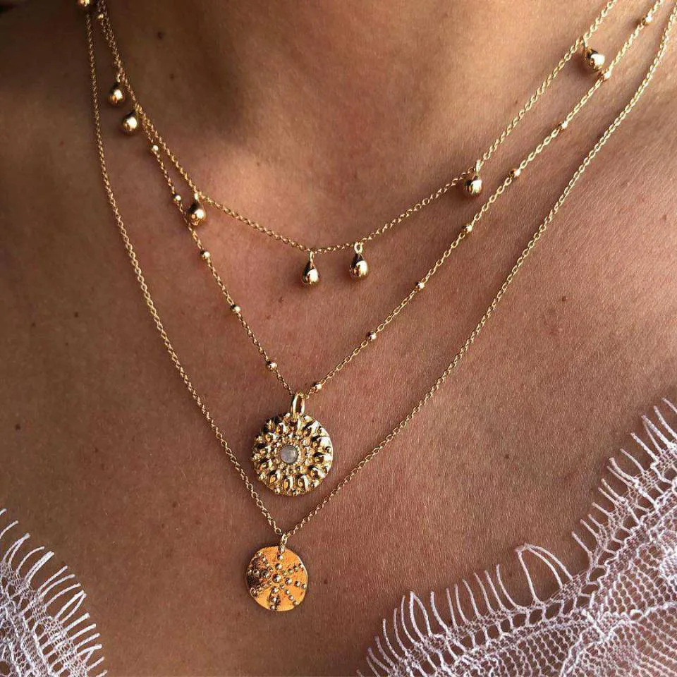Women Necklace Geometric Crystal Beaded Gold Multilayer Clavicle Chain Bohemian Retro Party Jewelry Accessories Length 42.5 CM
Women Necklace Geometric Crystal Beaded Gold Multilayer Clavicle Chain Bohemian Retro Party Jewelry Accessories Length 42.5 CM