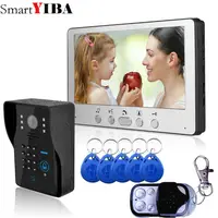 SmartYIBA Video Doorbell 7''Inch Monitor Wired Video Door Intercom Door Phone System RFID Access Camera For Home Security image
