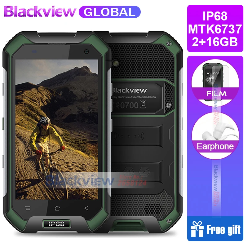 

Original Blackview BV6000S Mobile Phone Android 6.0 MTK6737 Quad Core 4G FDD LTE 2GB+16GB 13.0MP IP68 Waterproof Smartphone