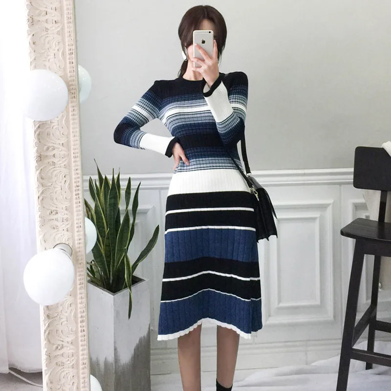 Fashion women comfortable elegant sexy striped knit bouncy dress new arrival party high quality thick basic vintage a-line dress
Fashion women comfortable elegant sexy striped knit bouncy dress new arrival party high quality thick basic vintage a-line dress