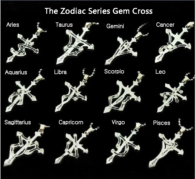 The Signs of Zodiac Zircon Cross Pendant Necklace, Stainless Steel Twelve Constellations Style Lucky Charm Sign Necklace
The Signs of Zodiac Zircon Cross Pendant Necklace, Stainless Steel Twelve Constellations Style Lucky Charm Sign Necklace