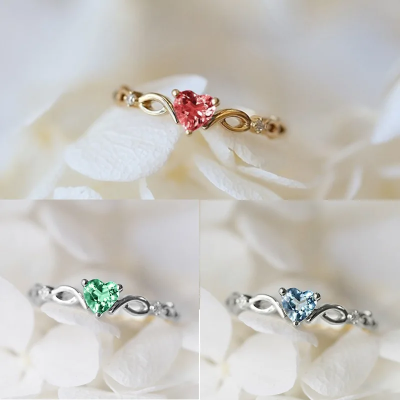 Cute Female Small Heart Ring Silver Gold Color Green Blue Stone Ring Wedding Band Jewelry Promise Engagement Rings For Women
Cute Female Small Heart Ring Silver Gold Color Green Blue Stone Ring Wedding Band Jewelry Promise Engagement Rings For Women