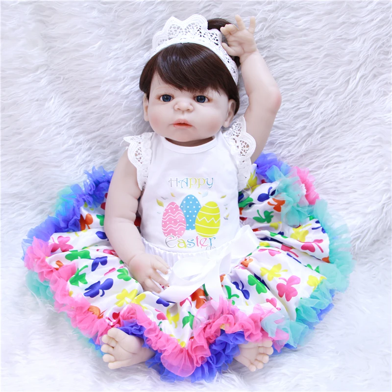 57CM Silicone Reborn Baby Dolls With Cute Bebe Doll Clothes Lovely Bebe Reborn Menina 57cm Hot Birthday Gift For Children
57CM Silicone Reborn Baby Dolls With Cute Bebe Doll Clothes Lovely Bebe Reborn Menina 57cm Hot Birthday Gift For Children