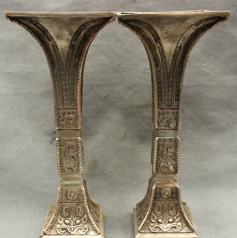 song voge gem S5354 13" Folk Chinese Silver Dynasty Lion Head Statue Bronze Square Pot Vase Pair
song voge gem S5354 13" Folk Chinese Silver Dynasty Lion Head Statue Bronze Square Pot Vase Pair