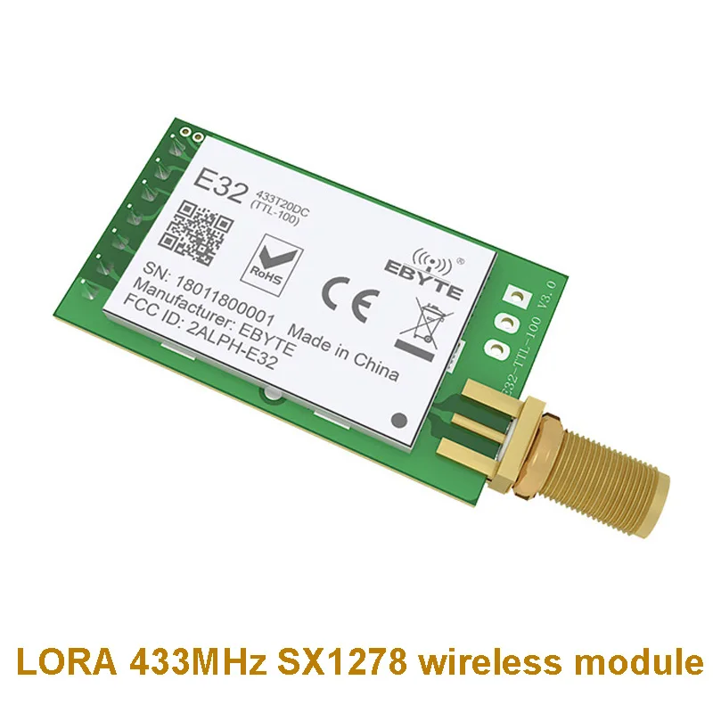 LoRa SX1278 433MHz Wireless Module Transceiver E32-433T20DC UART interface Long Range 433MHz Transmitter Receiver
LoRa SX1278 433MHz Wireless Module Transceiver E32-433T20DC UART interface Long Range 433MHz Transmitter Receiver