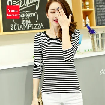 Vana Javeasen Plu Size Cotton Summer T-Shirt Women Simple Black And White Striped Tee Shirt Autumn Tops O-Neck Woman's Clothing
Vana Javeasen Plu Size Cotton Summer T-Shirt Women Simple Black And White Striped Tee Shirt Autumn Tops O-Neck Woman's Clothing