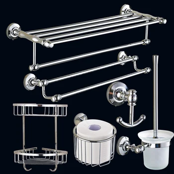 European Style Chrome Finish Bathroom Hardware Set Brass Wall Mounted Bath Accessories Set Towel Rack Towel Rack Towel Bar Set 
European Style Chrome Finish Bathroom Hardware Set Brass Wall Mounted Bath Accessories Set Towel Rack Towel Rack Towel Bar Set