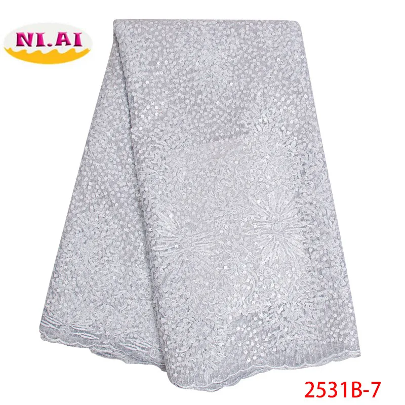 African Lace Fabric 2019 Embroidered Nigerian Sequins Laces Fabrics High Quality French Tulle Lace Fabric For Women XY2531B-2
African Lace Fabric 2019 Embroidered Nigerian Sequins Laces Fabrics High Quality French Tulle Lace Fabric For Women XY2531B-2