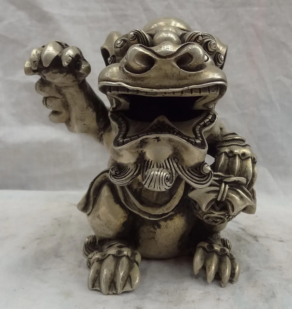 9" Chinese Silver Dragon Unicorn Lion Statue PiXiu Head Incense Burner Censer
9" Chinese Silver Dragon Unicorn Lion Statue PiXiu Head Incense Burner Censer