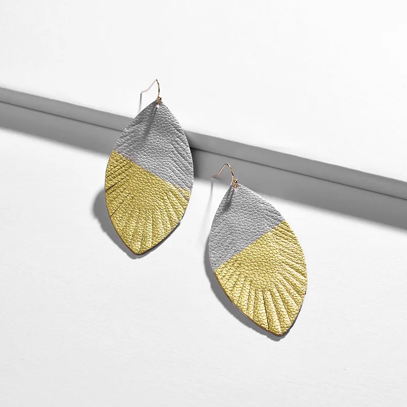 Fashion ZA Jewelry Leaf Leaves Shape Cutted PU leather Earring Women Drop Statement Earrings
Fashion ZA Jewelry Leaf Leaves Shape Cutted PU leather Earring Women Drop Statement Earrings