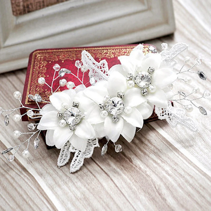 Handmade White Lace Fabric Flower Pearl Headpiece Leaf Crystal Bridal Hair Accessories Wedding Headdress Hair Jewelry For Bride
Handmade White Lace Fabric Flower Pearl Headpiece Leaf Crystal Bridal Hair Accessories Wedding Headdress Hair Jewelry For Bride
