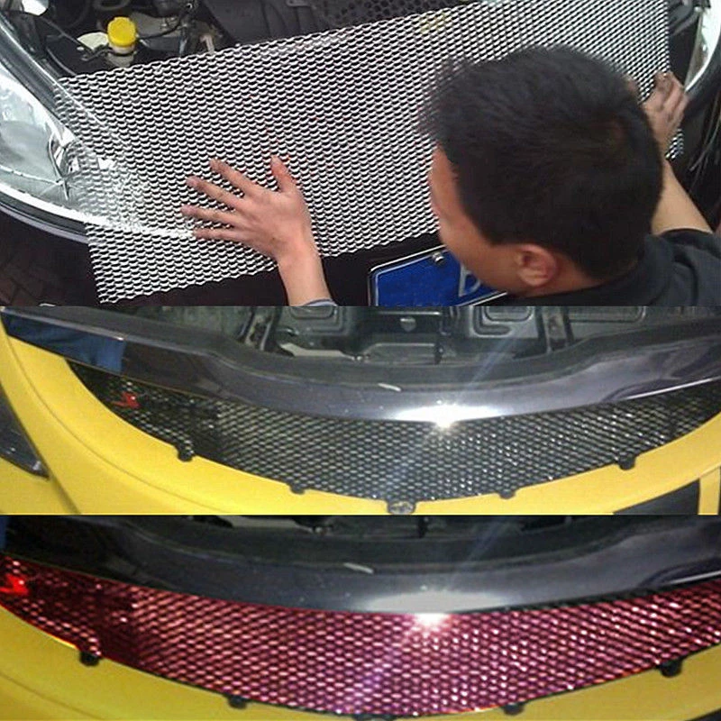 JX-LCLYL 100*33cm Universal Aluminum Car Vehicle Mesh Grille Net Vent Grill Section