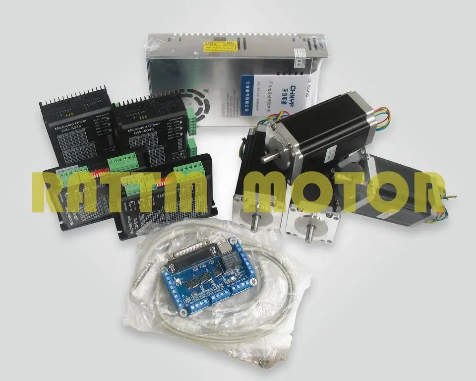 4 axis CNC Controller kit 4pcs NEMA23 425 oz-in single shaft stepper motor&256 microstep 4.5A driver
4 axis CNC Controller kit 4pcs NEMA23 425 oz-in single shaft stepper motor&256 microstep 4.5A driver