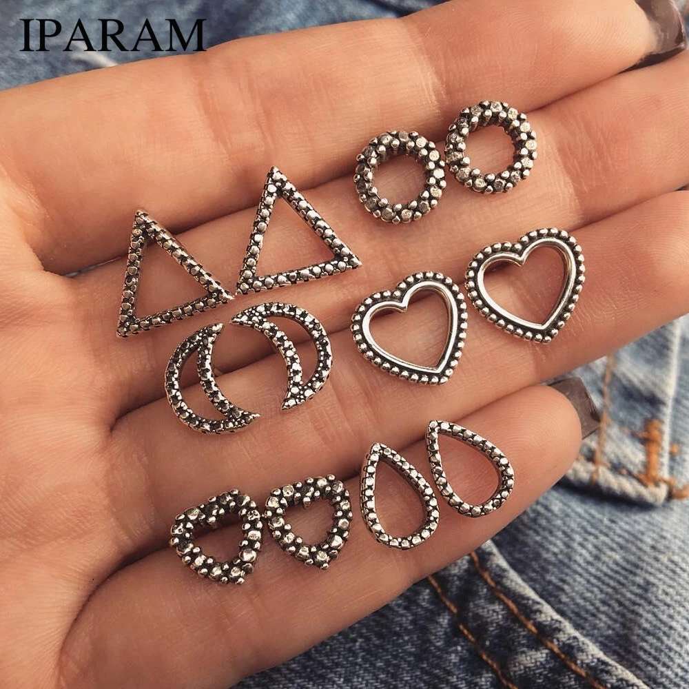 IPARAM 6Pairs Lotus Heart Wings Leaf Unique Design Vintage Small Stud Earrings Set For Women Punk Geometric Animal Ear Aros 2018
IPARAM 6Pairs Lotus Heart Wings Leaf Unique Design Vintage Small Stud Earrings Set For Women Punk Geometric Animal Ear Aros 2018