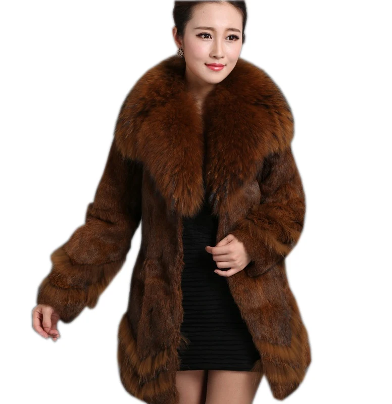 new hot Fashion fur coat raccoon fur collar winter rabbit fur long coat jacket large natural fur lady coat size 3XL 4Xl 5XL
new hot Fashion fur coat raccoon fur collar winter rabbit fur long coat jacket large natural fur lady coat size 3XL 4Xl 5XL