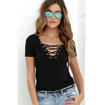 Fashion Casual Womens Pullover Lace-up Hollow Out Summer Tops Short-Sleeve Cotton Tops Shirt Blouse New
Fashion Casual Womens Pullover Lace-up Hollow Out Summer Tops Short-Sleeve Cotton Tops Shirt Blouse New