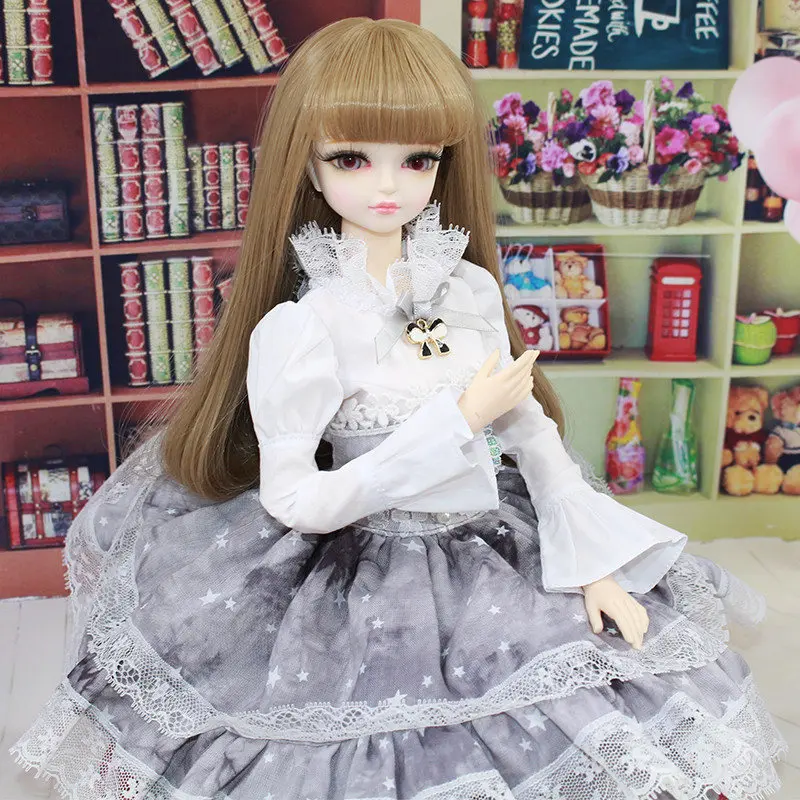 Impressived 1/4 Body Joint Doll In Grey Dress Pretty 45cm BJD Doll With Long Brown Hair Girl Customized Doll Toys
Impressived 1/4 Body Joint Doll In Grey Dress Pretty 45cm BJD Doll With Long Brown Hair Girl Customized Doll Toys