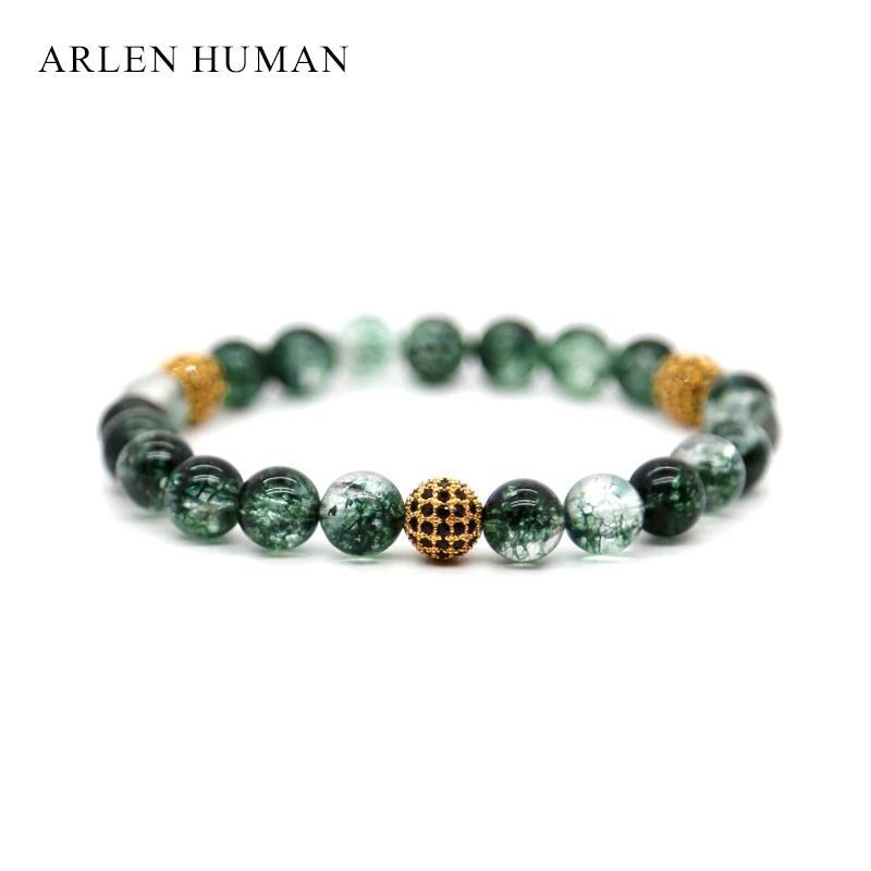 Luxury gold plating black zircon ball paved bracelets Chlorite-Crystals&Green Phantom Quartz beads bracelet for men and women
Luxury gold plating black zircon ball paved bracelets Chlorite-Crystals&Green Phantom Quartz beads bracelet for men and women