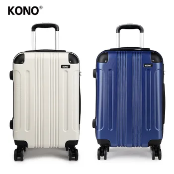 

KONO 2pcs 20" Rolling Luggage Suitcase Travel Boarding Carry on Trolley Case Hand Bag 4 Wheels Spinner Hardside ABS YD1777L