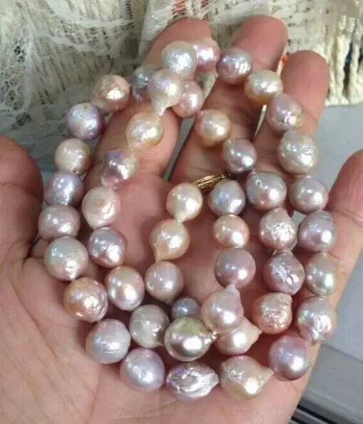 Beautiful 11-12mm natural Australian pink purple pearl necklace 18inch 36" | Украшения и аксессуары