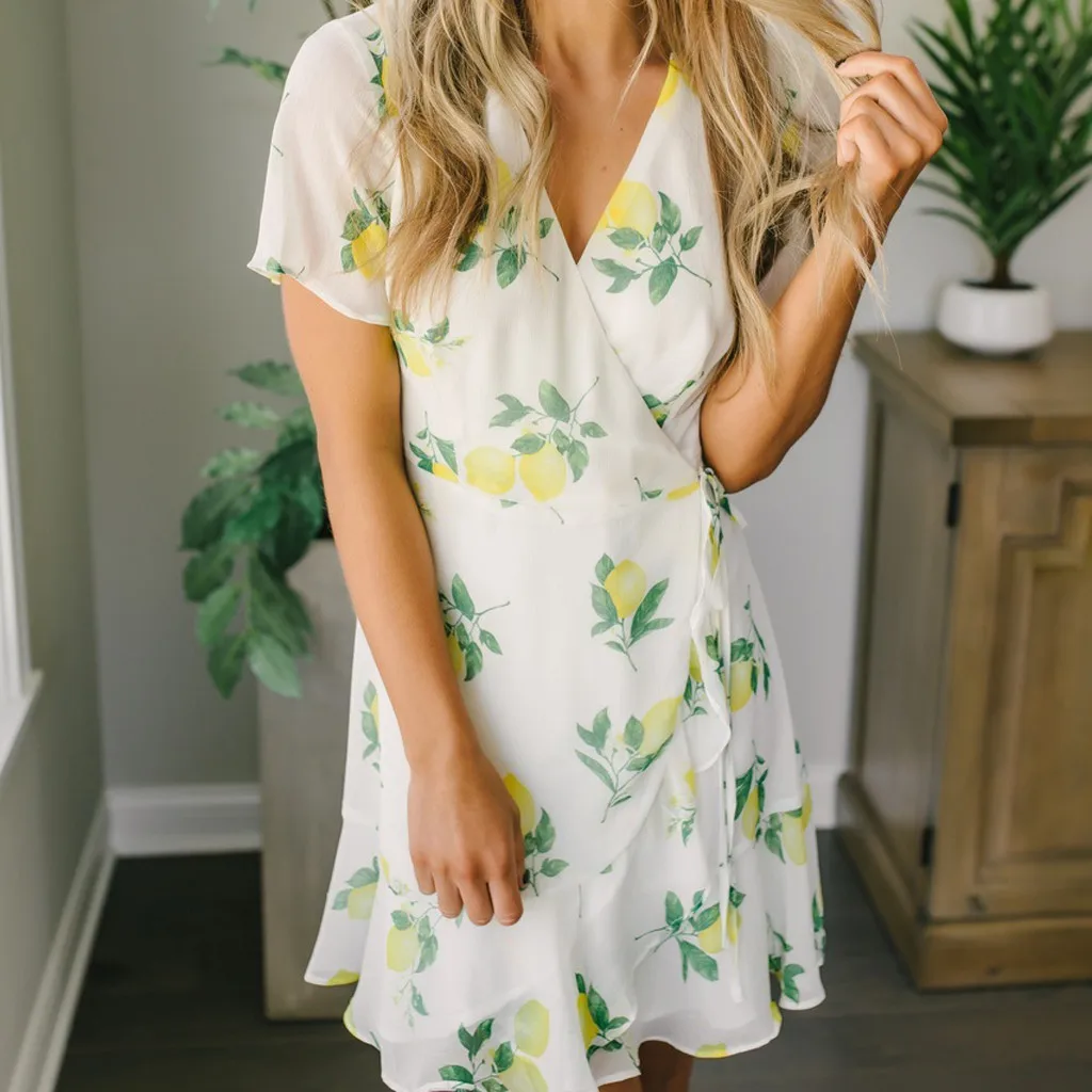Sexy Casual Short Sleevedress women summer nature Lemon Print V Neck women casual dress 2019 National Style Mini Dress sukien#G7
Sexy Casual Short Sleevedress women summer nature Lemon Print V Neck women casual dress 2019 National Style Mini Dress sukien#G7