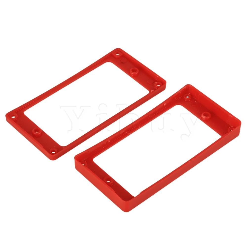 

Yibuy 2 pcs Red ABS Arc-shaped Bottom Humbucker Pickup Mounting Ring Frames 90x45mm