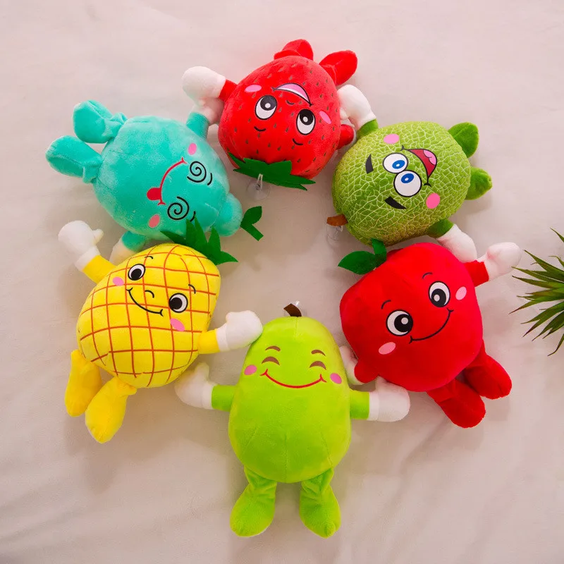 New fruit cantaloupe pear pineapple strawberry apple lime lemon plush toy23