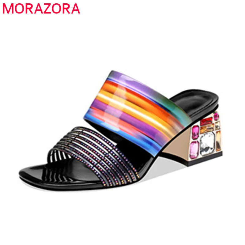 MORAZORA big size 41 women sandals patent leather shoes crystal square high heels sandals party wedding shoes woman slipper
MORAZORA big size 41 women sandals patent leather shoes crystal square high heels sandals party wedding shoes woman slipper