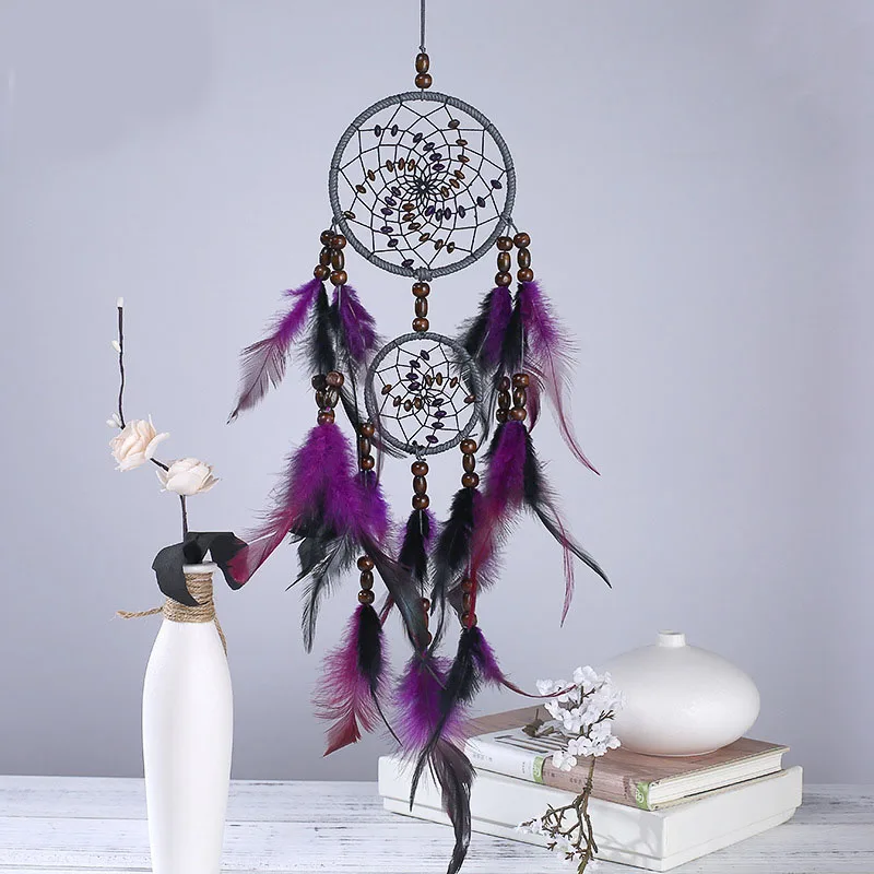 2018 New Wind Chimes Handmade Purple Feather Beads Dream Catcher For Vintage Circular Wall Hanging Car Home Decoration
2018 New Wind Chimes Handmade Purple Feather Beads Dream Catcher For Vintage Circular Wall Hanging Car Home Decoration