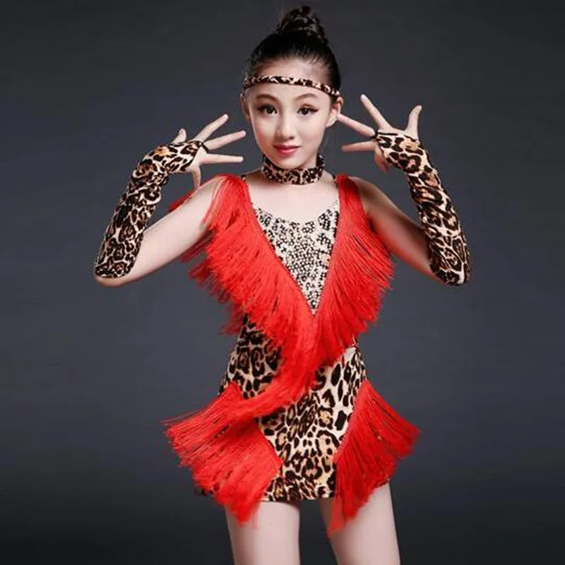 2017 Top Fashion Luxury Tassel Leopard Print Thickening Girls Latin Costume High Grade Soft Comfortable Slim Kids Dance Dress 2017 Top Fashion Luxury Tassel Leopard Print Thickening Girls Latin Costume High Grade Soft Comfortable Slim Kids Dance Dress<br><br>Aliexpress