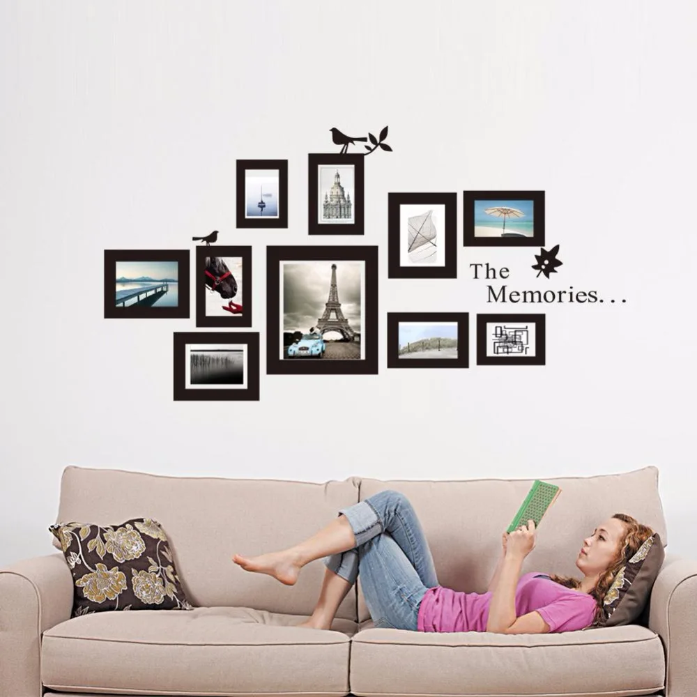 Hot 10x Picture Photo Frame Set Wall Mural Black Wedding Photos Frames Sticker Decal Decor Home DIY Removable New Drop shipping
Hot 10x Picture Photo Frame Set Wall Mural Black Wedding Photos Frames Sticker Decal Decor Home DIY Removable New Drop shipping
