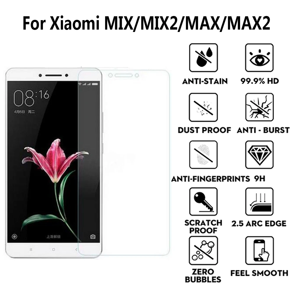 Фото 2 шт для Xiaomi Mi Max закаленное стекло 9H 2.5D Премиум Защитная пленка - купить