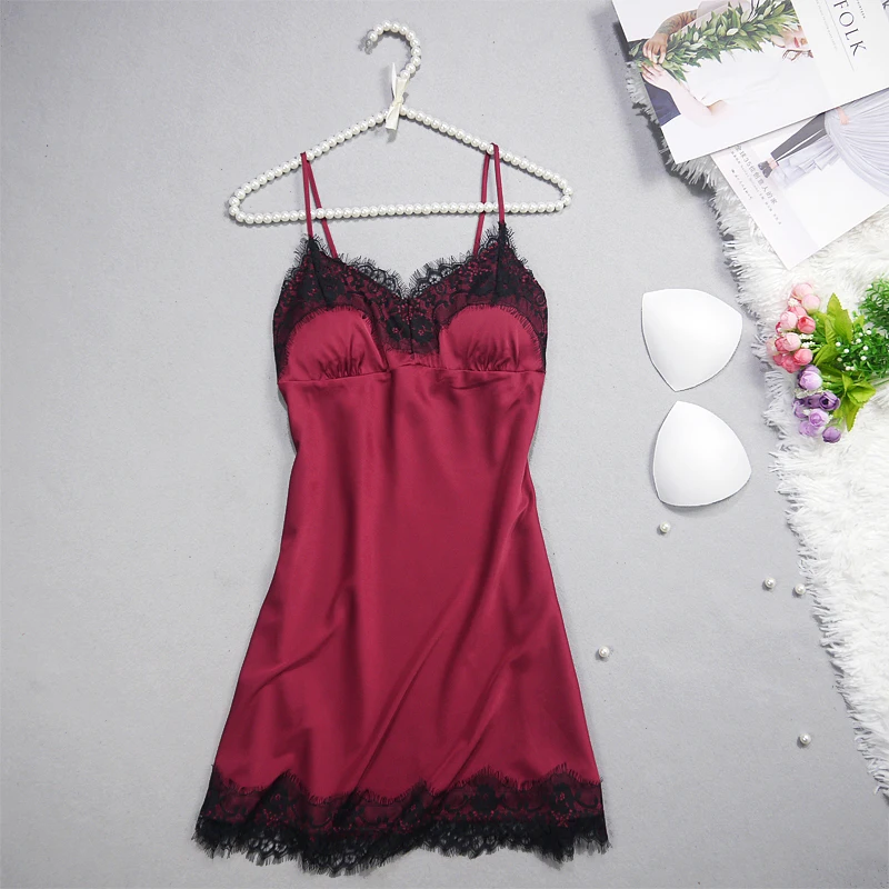 Nightgowns Sexy Mini Women Pijamas Sleepwear V-Neck Babydolls Summer Style Silk Lingerie Lace Dress Robe Pyjamas Women Nighties
Nightgowns Sexy Mini Women Pijamas Sleepwear V-Neck Babydolls Summer Style Silk Lingerie Lace Dress Robe Pyjamas Women Nighties