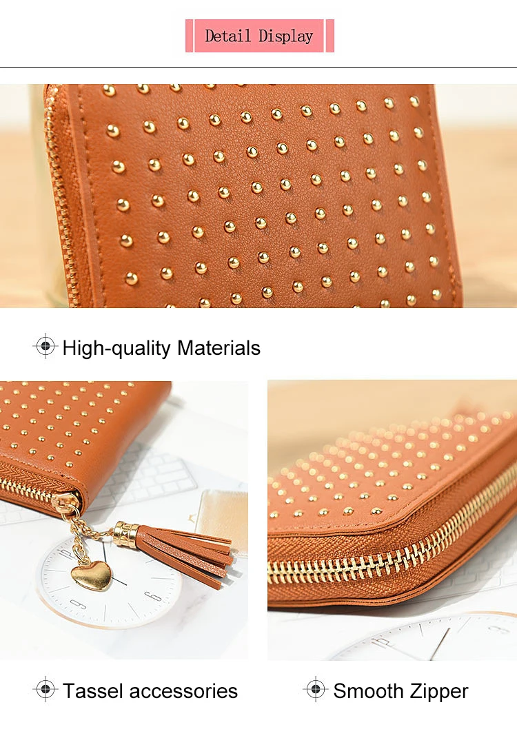 Cute Cat Seamless Pattern Women Leather Zipper Wallet Interior Pocket