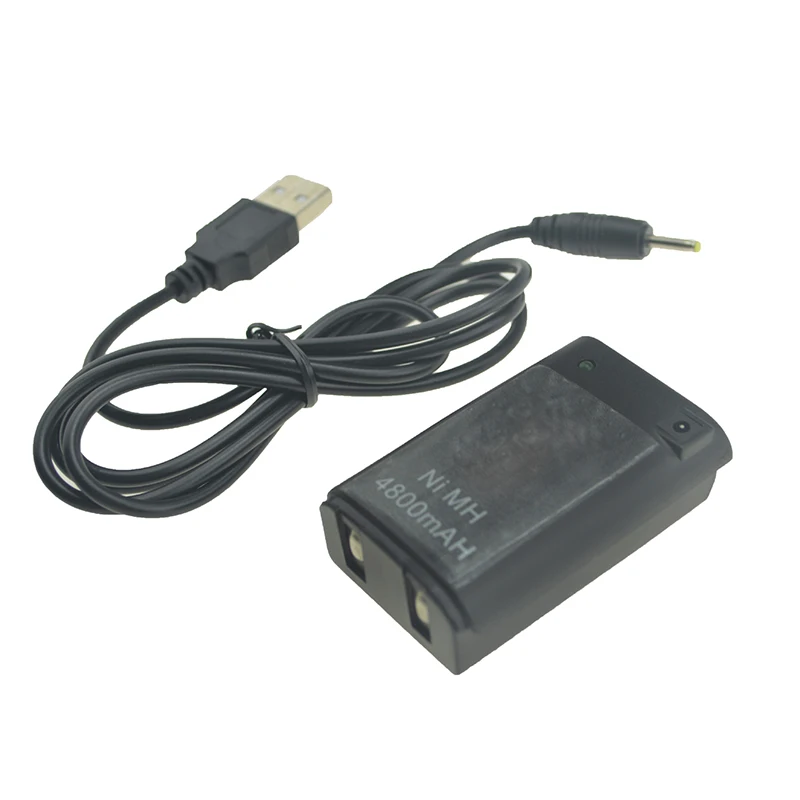 Черно белый перезаряжаемый аккумулятор 800 мАч с USB на DC зарядный кабель для