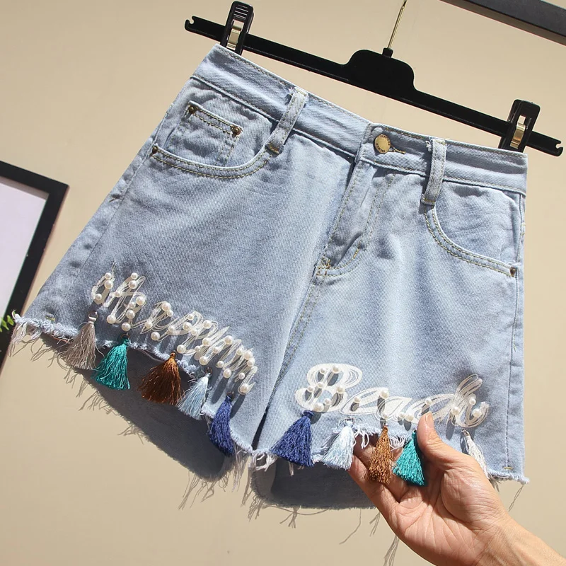 Summer High Waist Denim Shorts Plus Size Korean Wide-leg Women Shorts Embroidered Short Jeans Short Feminino Bermuda Feminina
Summer High Waist Denim Shorts Plus Size Korean Wide-leg Women Shorts Embroidered Short Jeans Short Feminino Bermuda Feminina