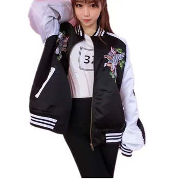 Japan Souvenir Jackets Harajuku 2017 Punk Embroidery Eagle Women's Zipper Baseball Jackets Outerwear
Japan Souvenir Jackets Harajuku 2017 Punk Embroidery Eagle Women's Zipper Baseball Jackets Outerwear