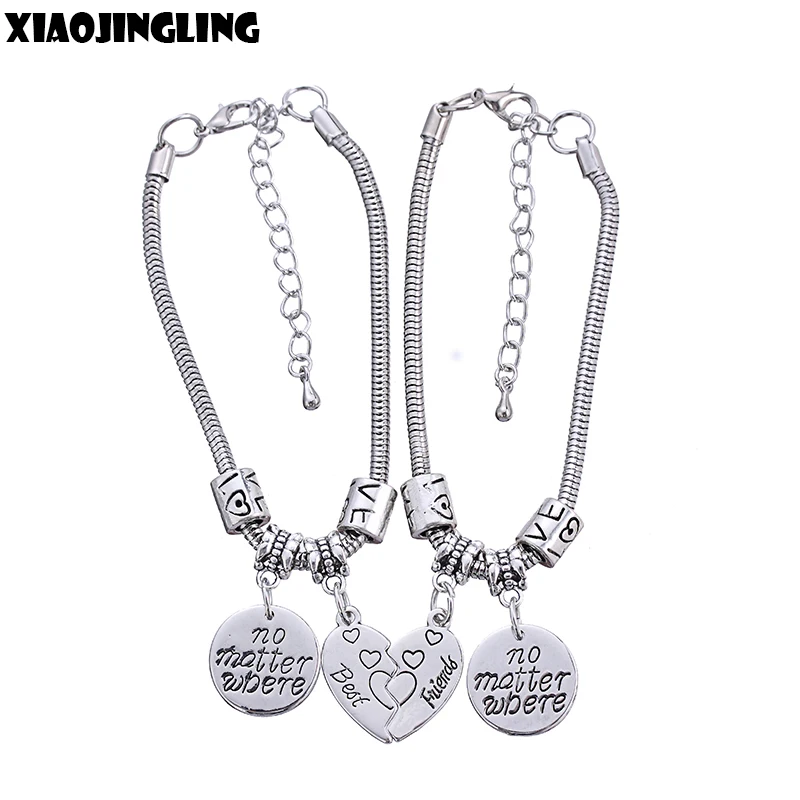 XIAOJINGLING 2Pcs 'Best Friend' Heart Bracelet Charm Girl Women Jewelry Alloy Bracelets Bangles Friends Birthday Gifts Accessory
XIAOJINGLING 2Pcs 'Best Friend' Heart Bracelet Charm Girl Women Jewelry Alloy Bracelets Bangles Friends Birthday Gifts Accessory