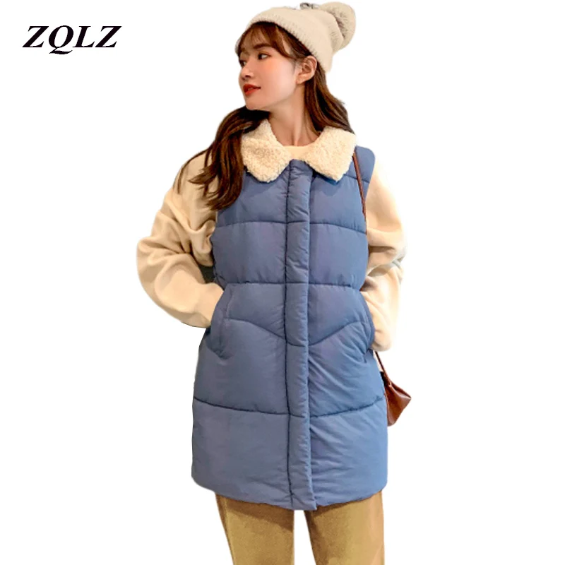 Zqlz 2019 Autumn Winter Lamb Wool Cotton Padded Jacket Vest Women Coat Turn-down Collar Sleeveless Waistcaot Female
Zqlz 2019 Autumn Winter Lamb Wool Cotton Padded Jacket Vest Women Coat Turn-down Collar Sleeveless Waistcaot Female