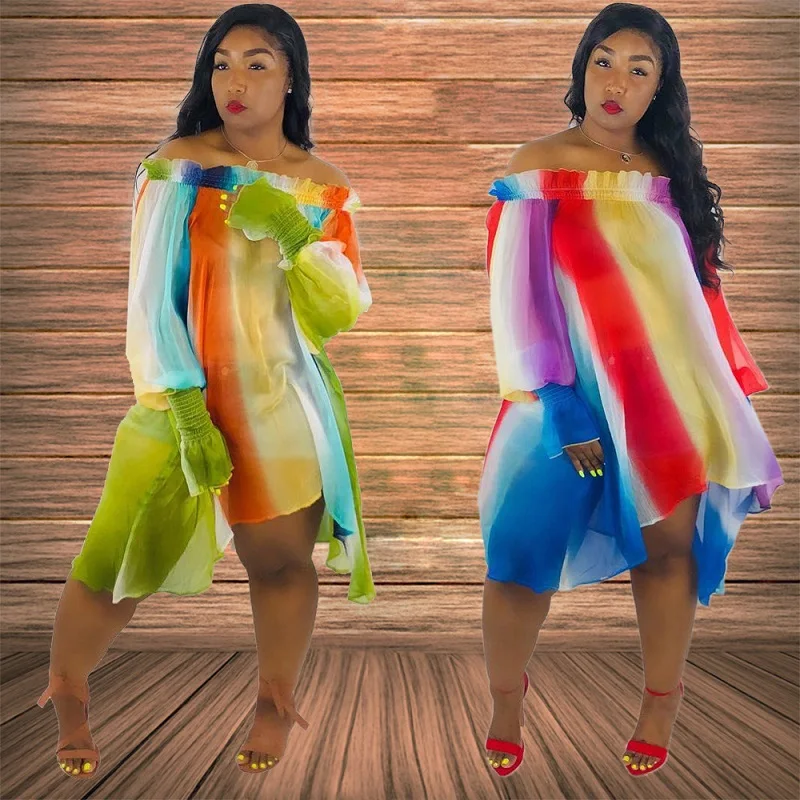 Neon Green Dress Women Summer Rainbow Stripes Off Shoulder Chiffon Beach Dress Loose Voile Irregular Dresses Bamboo Fiber
Neon Green Dress Women Summer Rainbow Stripes Off Shoulder Chiffon Beach Dress Loose Voile Irregular Dresses Bamboo Fiber
