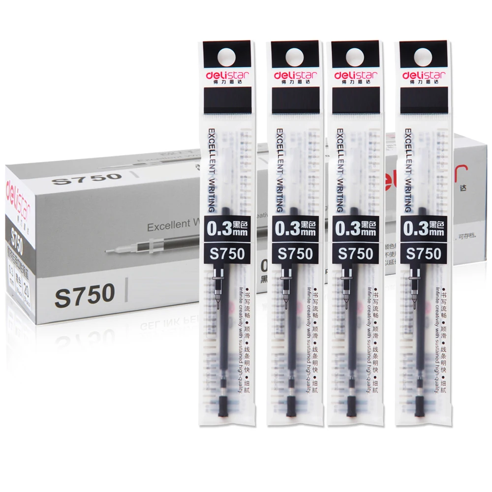1 Pack 20pcs Gel Pen Refill Black Ink 0.3mm Thin Nib For Accounting Bullet Head Stationery Office School Supplies Deli S750
1 Pack 20pcs Gel Pen Refill Black Ink 0.3mm Thin Nib For Accounting Bullet Head Stationery Office School Supplies Deli S750