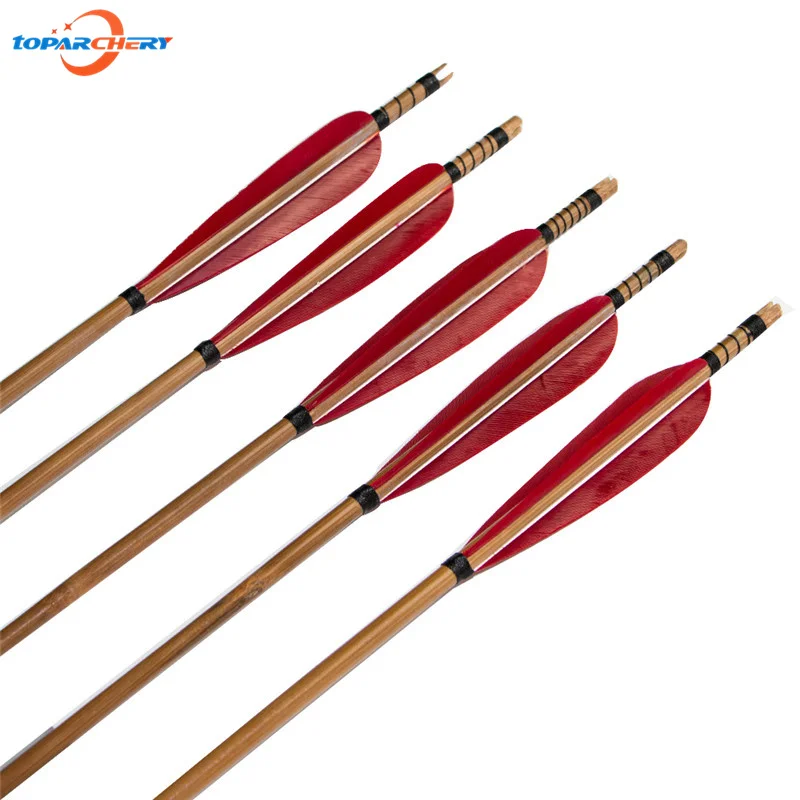 12pcs Archery Hunting Bamboo Arrows with Iron Arrowhead & Red Turkey Feathers for Traditional Longbow Recurve Bow Shooting Sport
12pcs Archery Hunting Bamboo Arrows with Iron Arrowhead & Red Turkey Feathers for Traditional Longbow Recurve Bow Shooting Sport