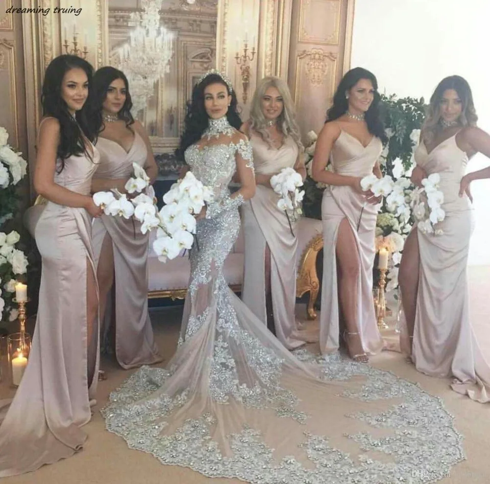Luxury Arabic Dubai Mermaid Wedding Dresses Heavy Beadeds Crystals Long Sleeve Train High Neck Sparkling Bridal Gown Trouwjurken
Luxury Arabic Dubai Mermaid Wedding Dresses Heavy Beadeds Crystals Long Sleeve Train High Neck Sparkling Bridal Gown Trouwjurken