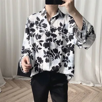 2019 Summer Male Long Sleeve Shirt Casual Hawaii Mens Dress Shirts Camisa Masculina Men Clothing Flower Print Shirt Beach Shirt
2019 Summer Male Long Sleeve Shirt Casual Hawaii Mens Dress Shirts Camisa Masculina Men Clothing Flower Print Shirt Beach Shirt