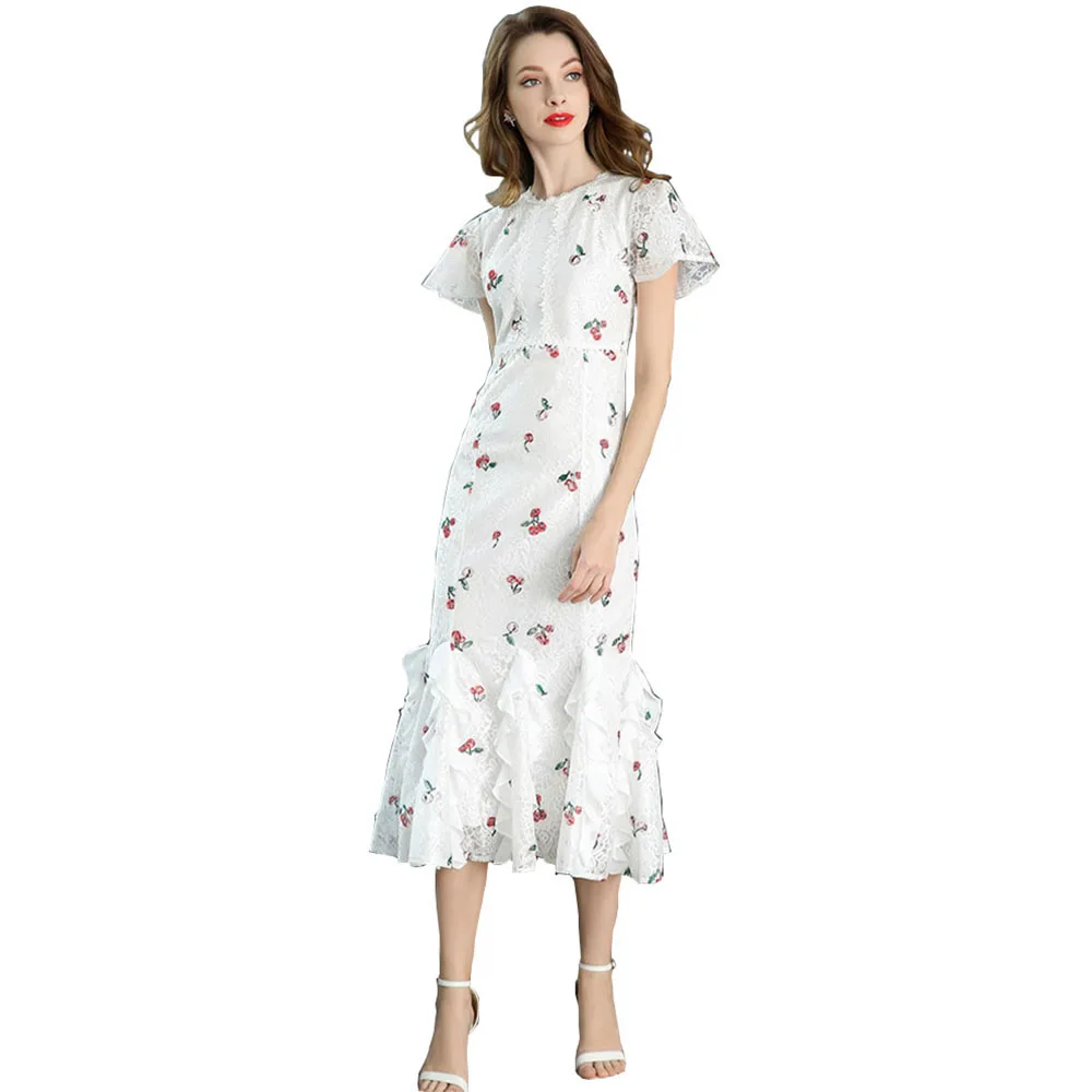 Star Style Womans Laces Dress O-neck Ladies Mermaid Dresses Short Sleeve Slim Trumpt Dress Woman OL Elegant Print Lace Dress
Star Style Womans Laces Dress O-neck Ladies Mermaid Dresses Short Sleeve Slim Trumpt Dress Woman OL Elegant Print Lace Dress