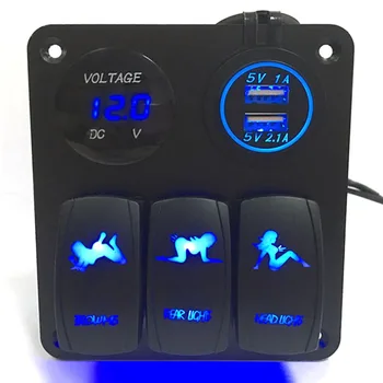 New Marine/Boat Car Combination Switch Panel 3 Gang with Cigarette Socket and Dual USB Slot Blue LED light On/Off Rocker Switch
New Marine/Boat Car Combination Switch Panel 3 Gang with Cigarette Socket and Dual USB Slot Blue LED light On/Off Rocker Switch