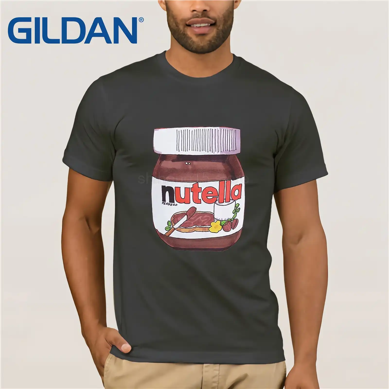 100% cotton t shirts brand clothing tops tees nutella jar