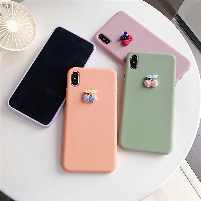 Candy Color Soft Silicon Case for iPhone 7 8 6 6S Plus Xs Max Xr X Back Cover 3D Cherry Fundas Capa for Iphone 8 7 6 X Case Etui
Candy Color Soft Silicon Case for iPhone 7 8 6 6S Plus Xs Max Xr X Back Cover 3D Cherry Fundas Capa for Iphone 8 7 6 X Case Etui