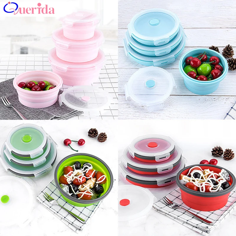 1-4 Pcs/Set Portable Leakproof Lunch Box Round Silicone Folding Microwave Lunch Box Set Refrigerator Food Container
1-4 Pcs/Set Portable Leakproof Lunch Box Round Silicone Folding Microwave Lunch Box Set Refrigerator Food Container